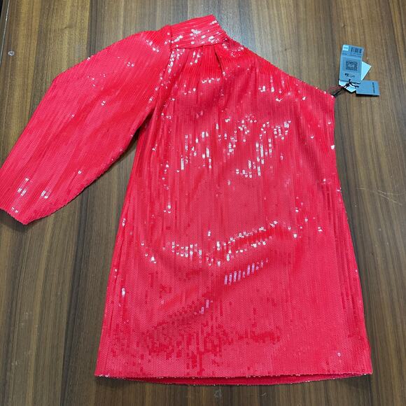 Zadig & Voltaire Roely Red Sequin One-Shoulder Dress, Holiday, Glam, Large NWT - Picture 10 of 11